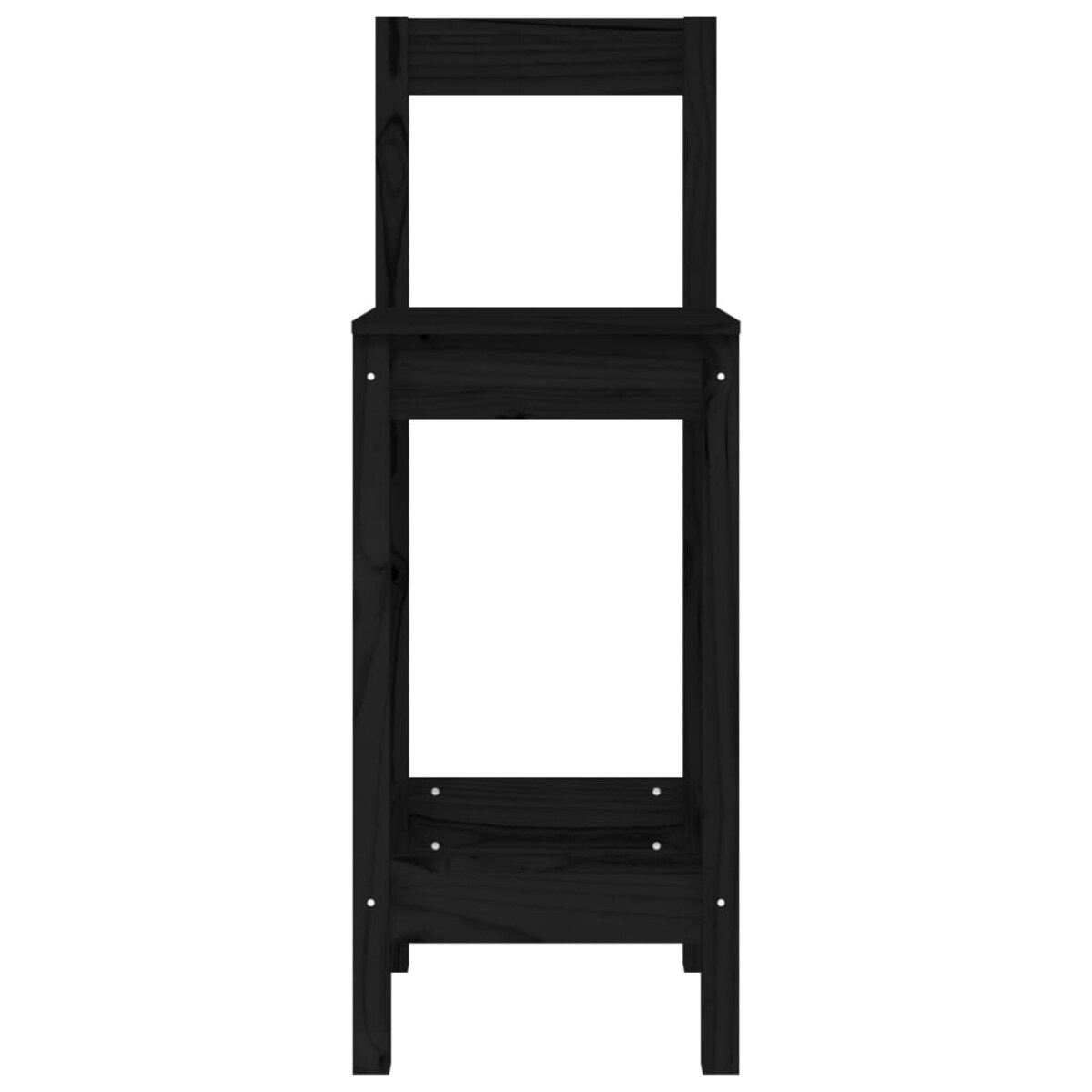 vidaXL Stołki barowe 2 szt., czarne, 40x41,5x112 cm, drewno sosnowe