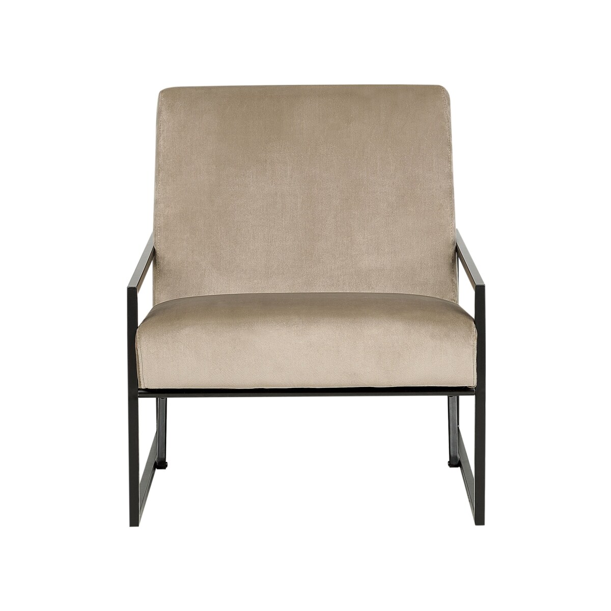 Fotel welurowy beżowoszary DELARY