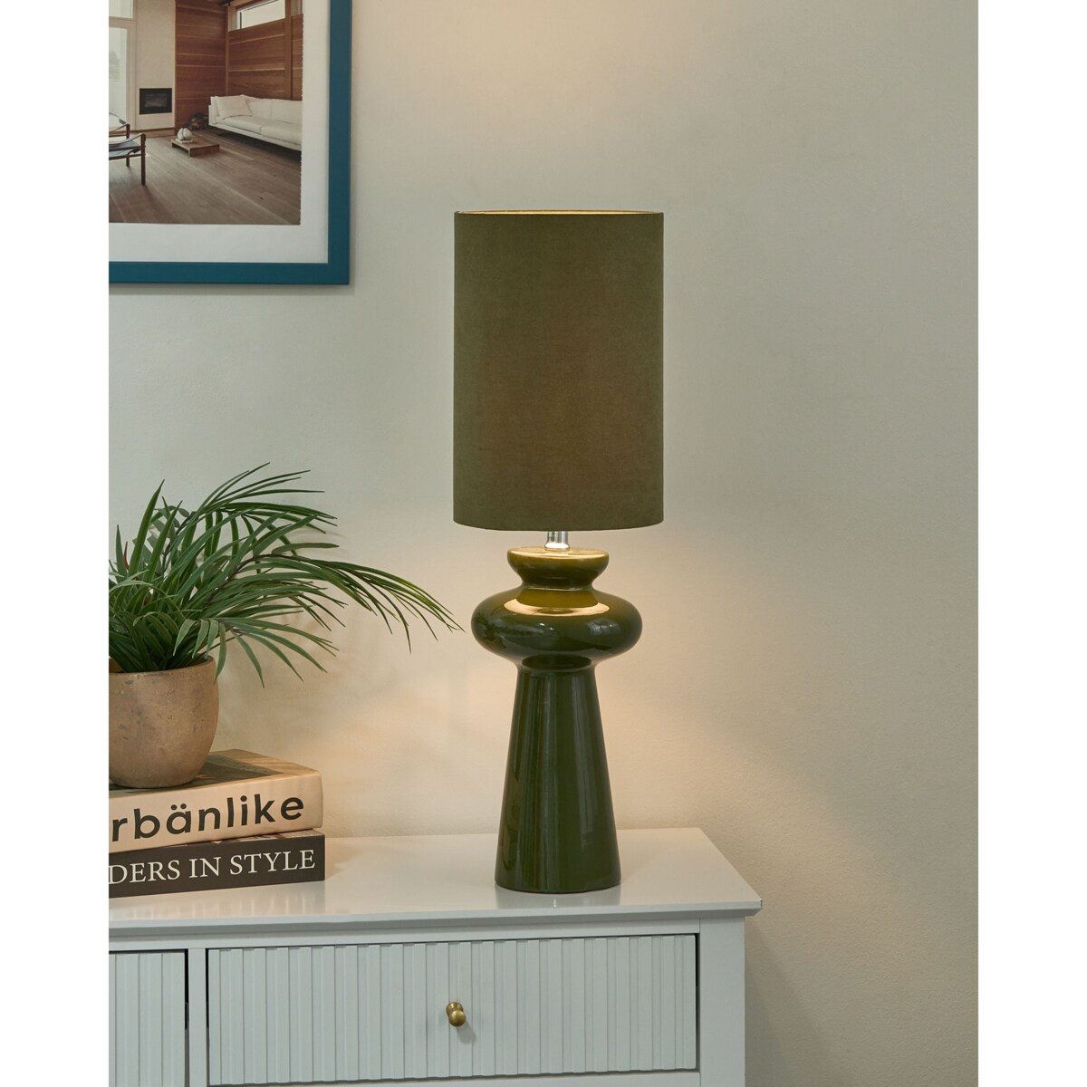 Lampa stołowa OTEROS Oliwkowy