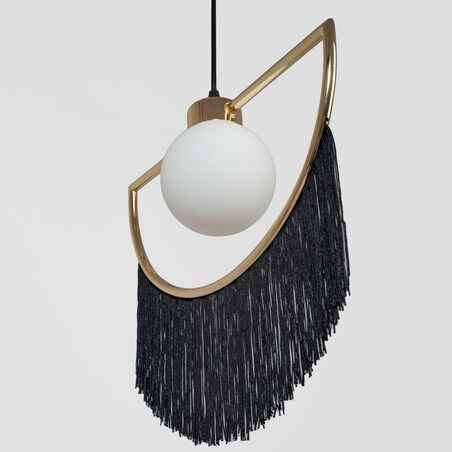 Lampa Sufitowa Wisząca Czarna Złota Glamour Gold