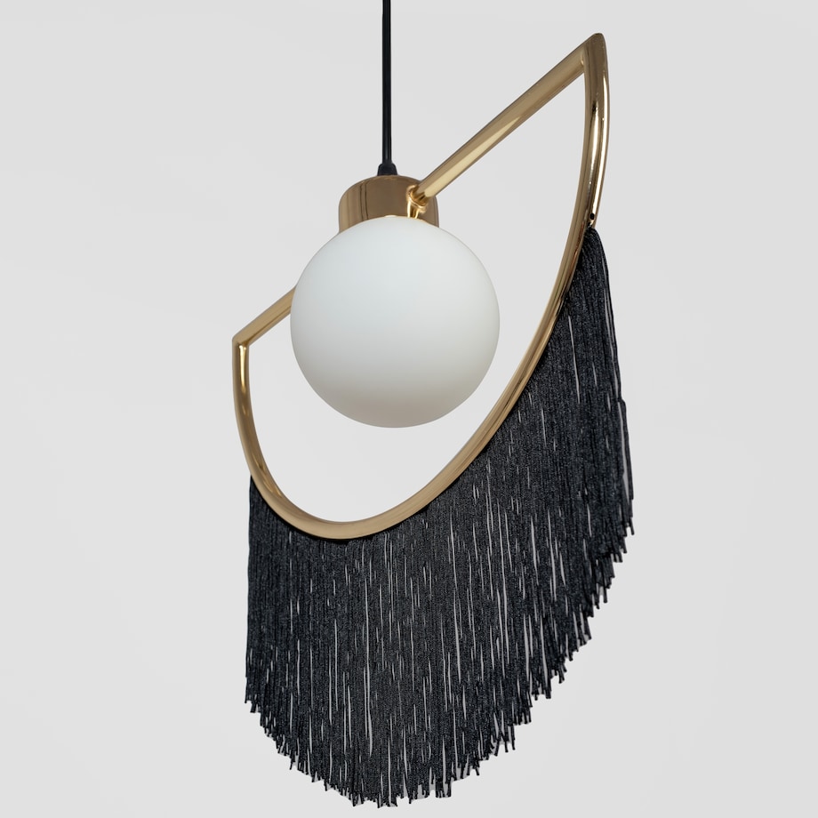Lampa Sufitowa Wisząca Czarna Złota Glamour Gold