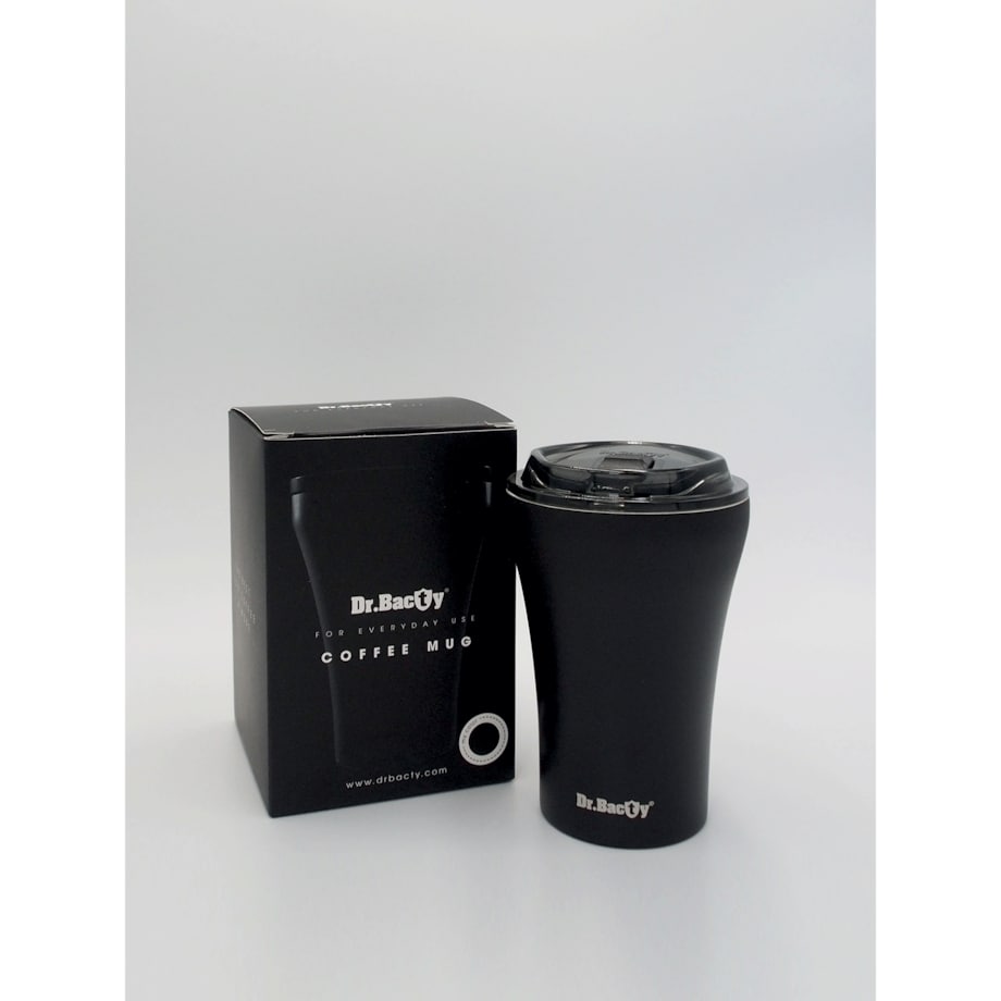 Kubek termiczny do kawy z powłoką ceramiczną Dr.Bacty Apollo - 227 ml - czarny