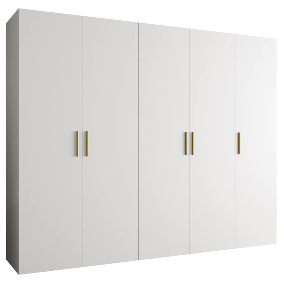 Szafa uchylna otwierana BARI 1 250 wys. 202 cm Biały + u. Złoty