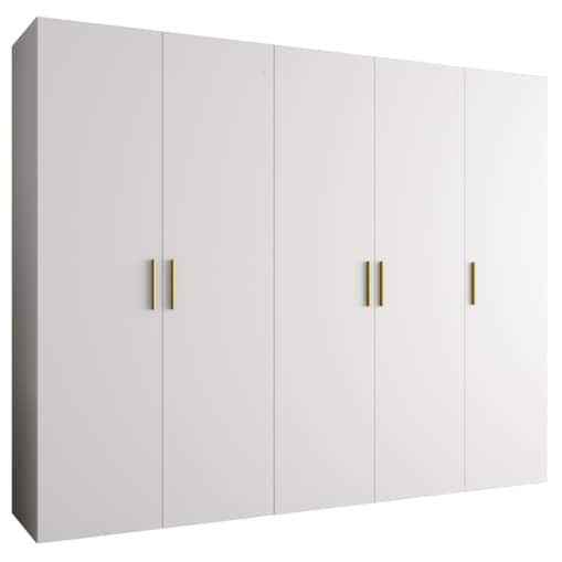 Szafa uchylna otwierana BARI 1 250 wys. 202 cm Biały + u. Złoty