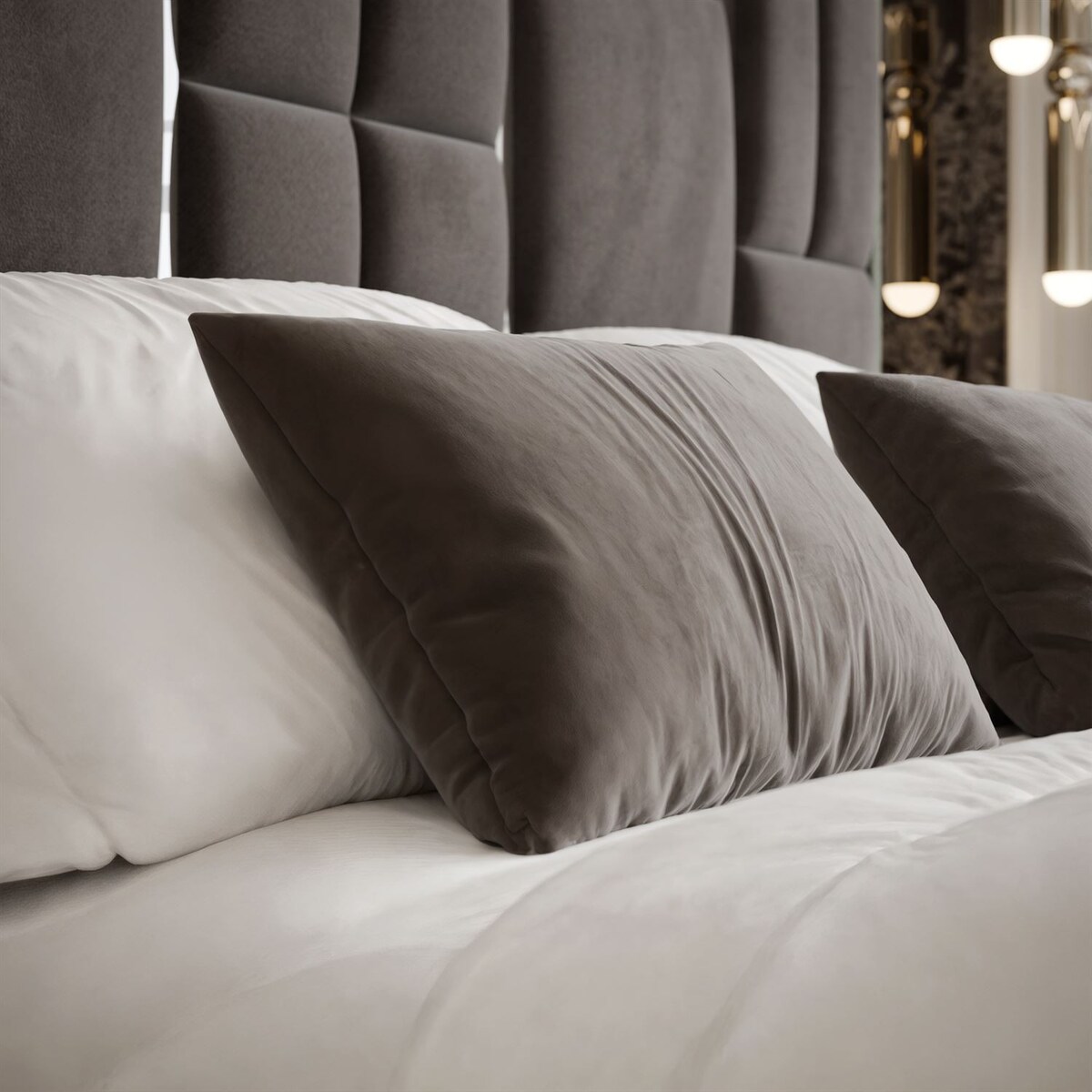 Łóżko tapicerowane BRIGITTE SILVER, pojemnik na pościel, s34, 180x200, Element 01