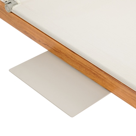 Leżak ogrodowy z aluminium składany Na taras balkon Wygodny regulowany beż