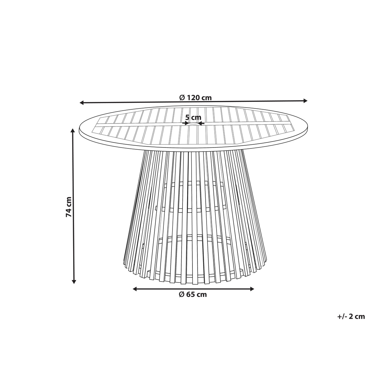 Stół ogrodowy AGELLO 120 cm 120 cm Drewno akacjowe Brązowy