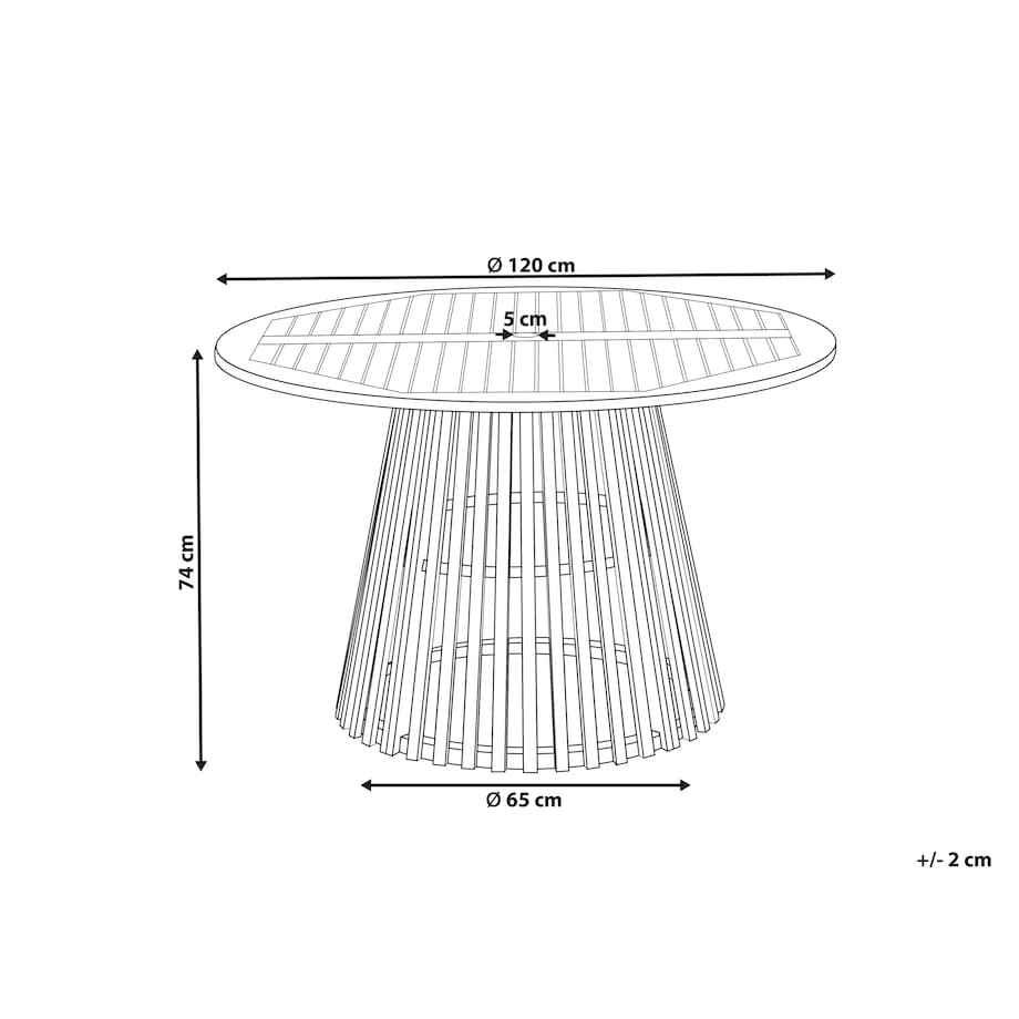 Stół ogrodowy AGELLO 120 cm 120 cm Drewno akacjowe Brązowy