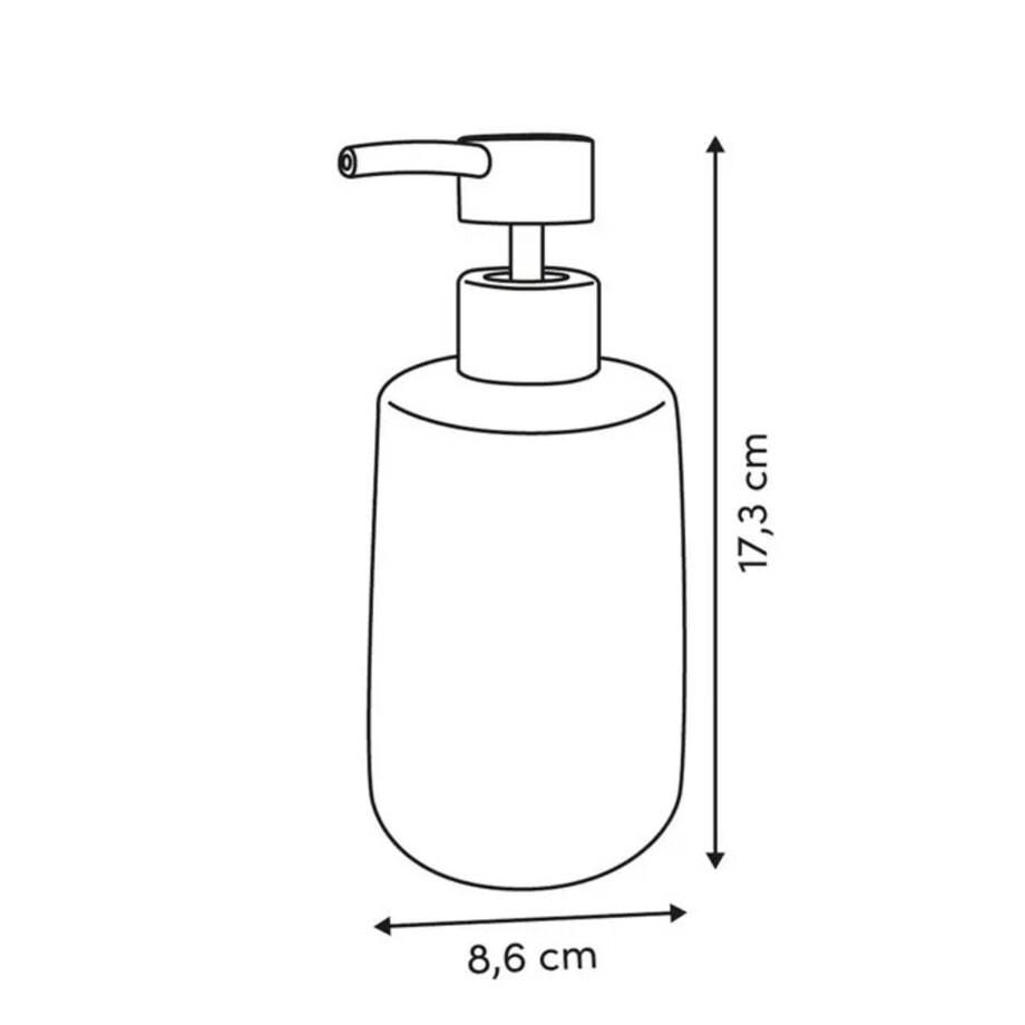 Dozownik ceramiczny w paski biało-pudrowe, 400 ml, Strio