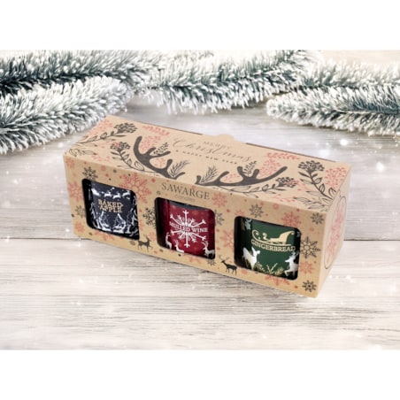 Świece sojowe zestaw na prezent 3 skrzaty świąteczne