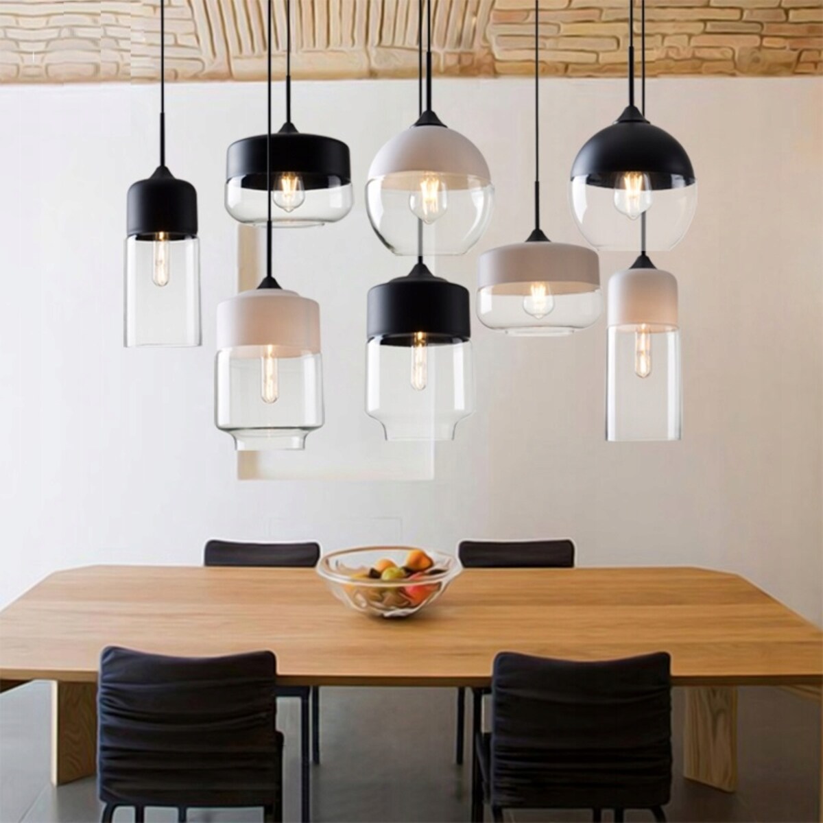 Lampa Wisząca Szklana Loft Industrial Zenit Black