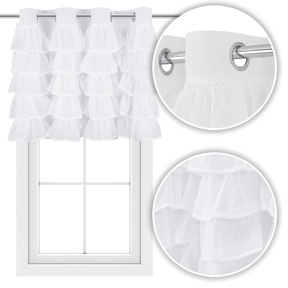 firana roletka z falbanami 160x70 cm