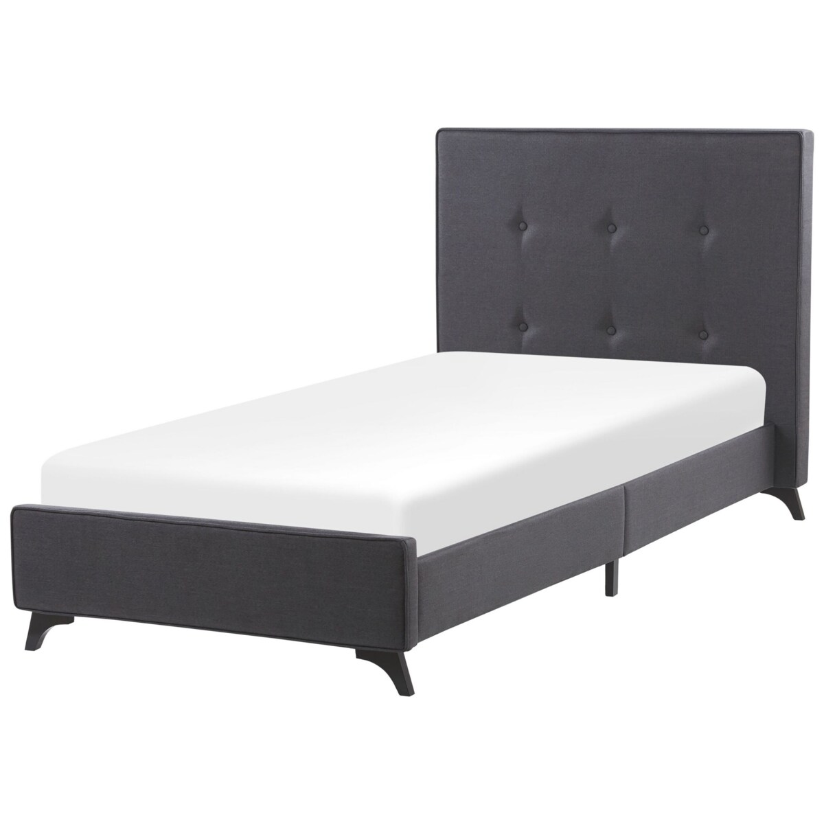 Łóżko tapicerowane 90 x 200 cm szare AMBASSADOR