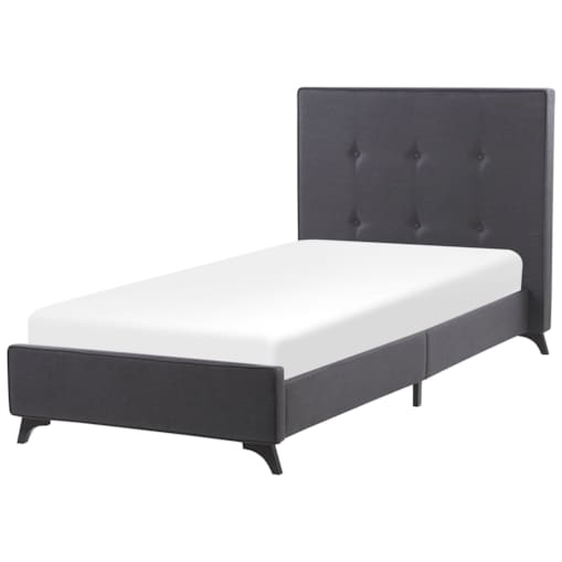 Łóżko tapicerowane 90 x 200 cm szare AMBASSADOR