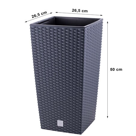 3X Doniczka Rattan Donica Zestaw Na Taras + Wkład