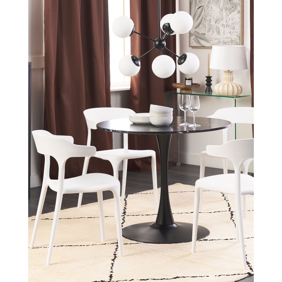 Zestaw 4 krzeseł do jadalni białe GUBBIO