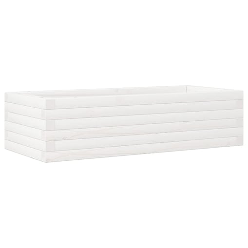 vidaXL Donica ogrodowa, biała, 90x40x23 cm, lite drewno sosnowe