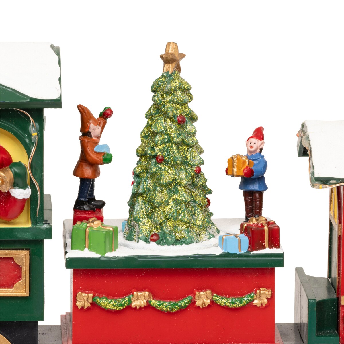Scenka świąteczna, pociąg Świętego Mikołaja, ruchoma z dzwiękiem, 38 cm