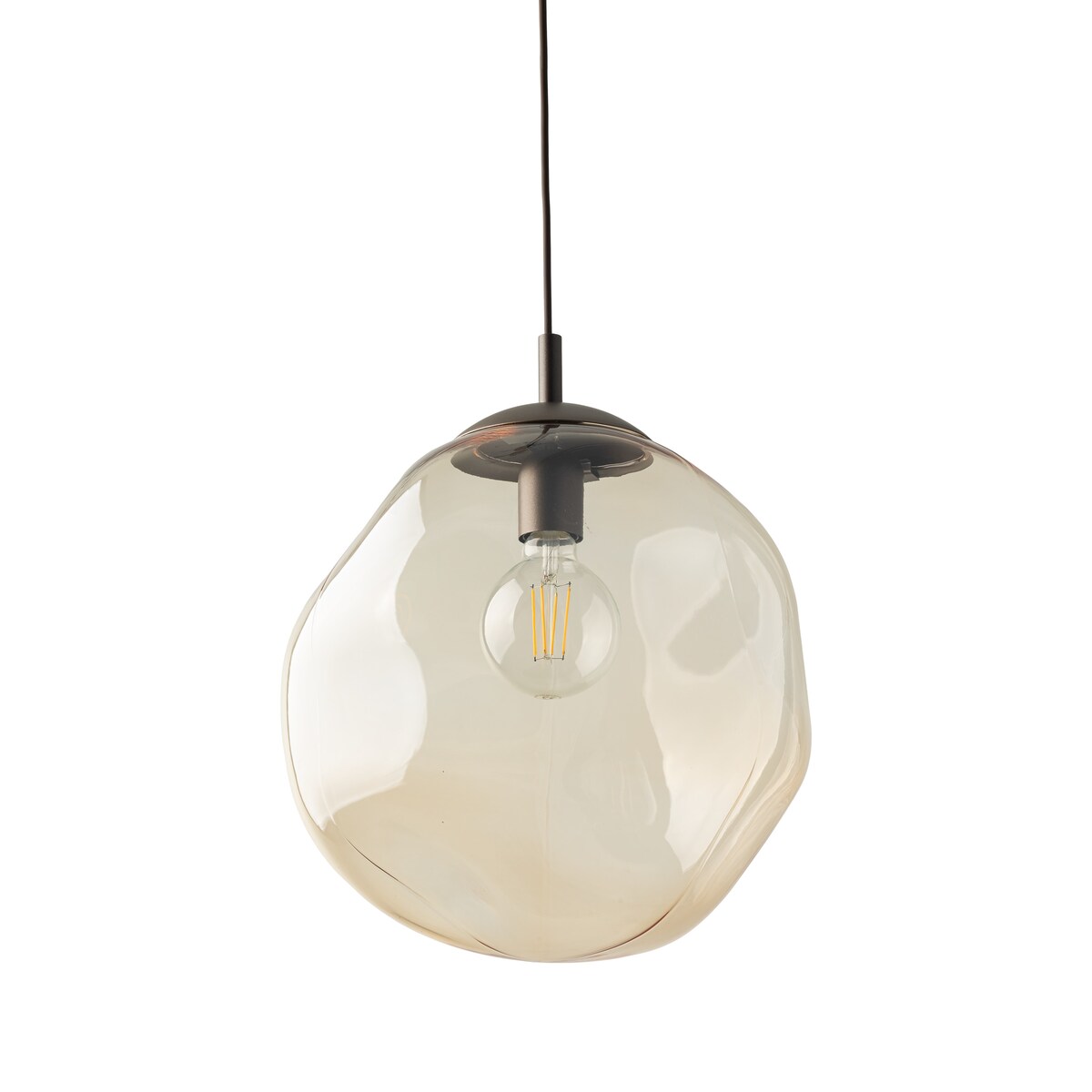 Lampa wisząca TK Lighting LAVA L Brown 11324 E27 regulowana bursztynowy szklany klosz nowoczesna do salonu i jadalni