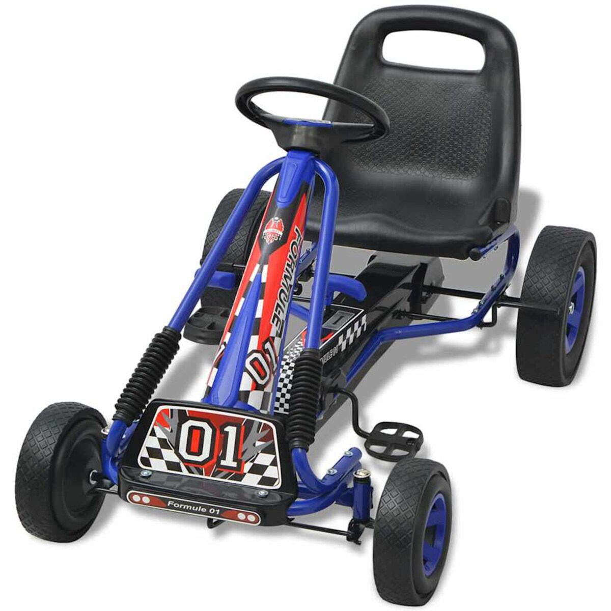 vidaXL Gokart dla dzieci, z regulacją siedziska, niebieski
