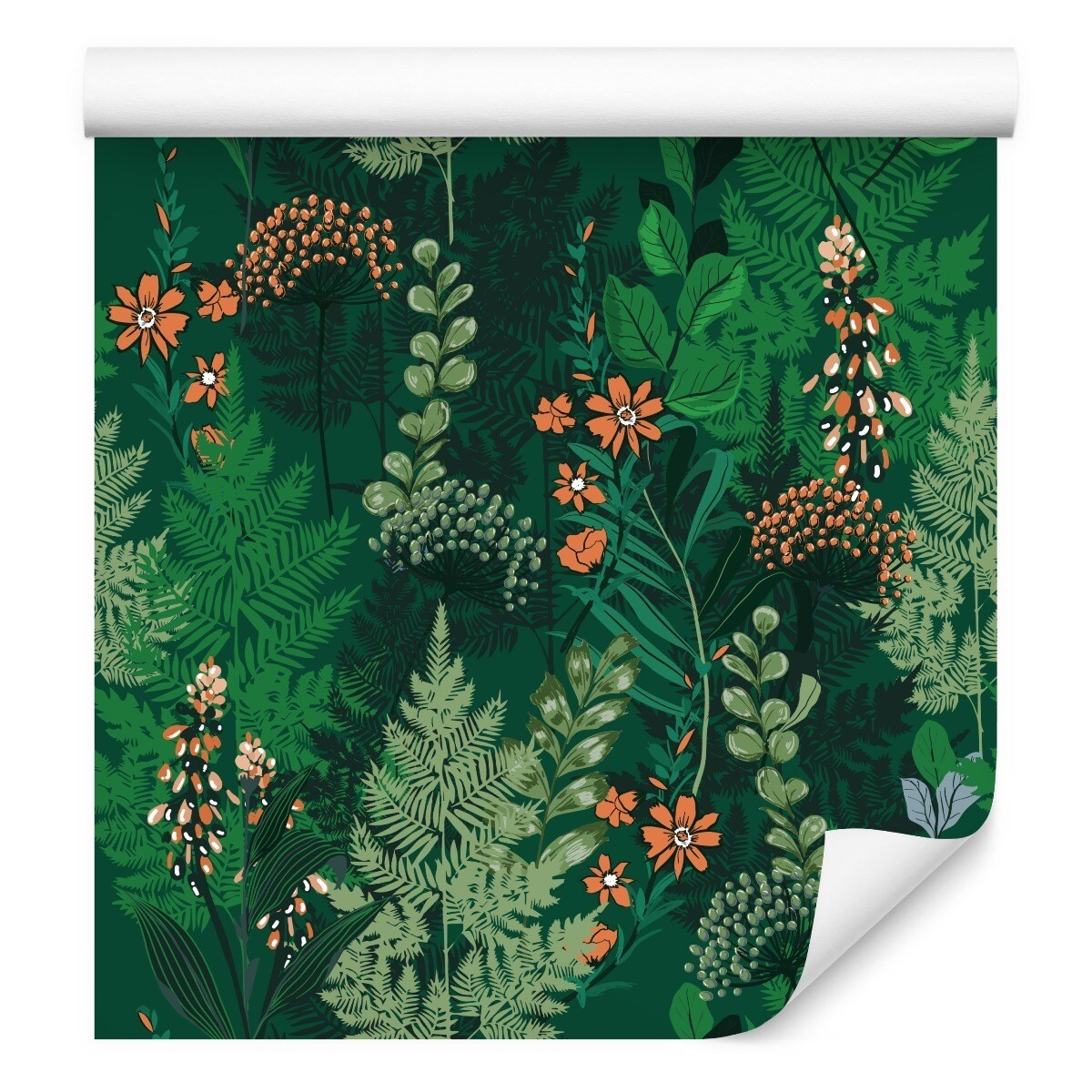 Tapeta KWIATY Paproć Liście Natura