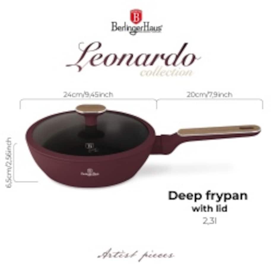 Głęboka patelnia z pokrywką 24cm Berlinger Haus Leonardo Nordic BH-8295