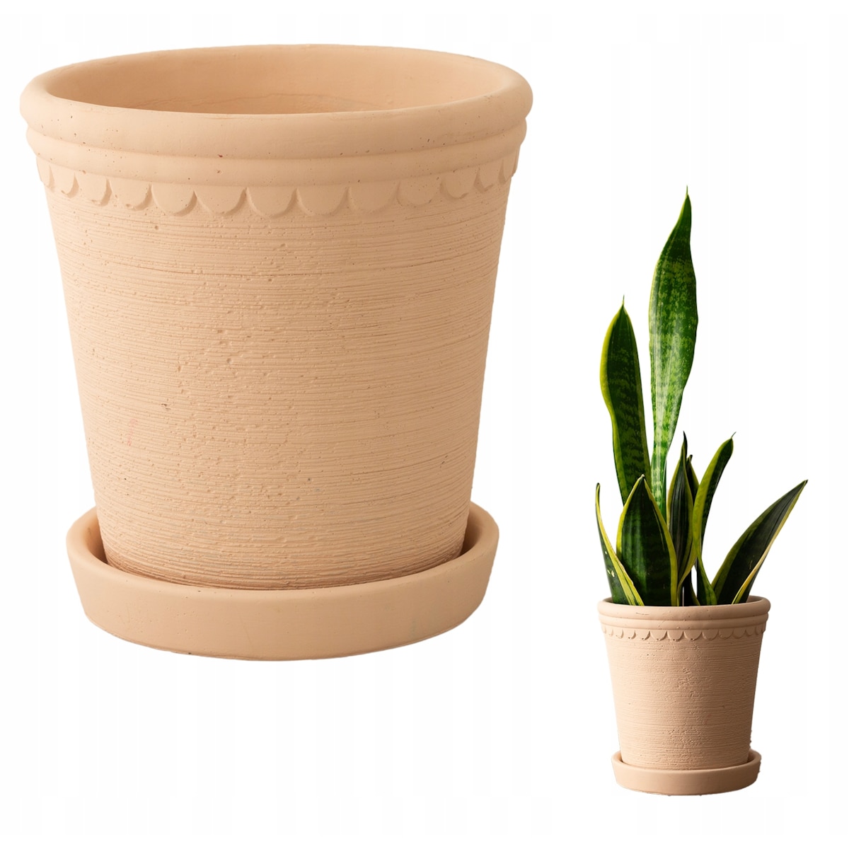 DONICZKA OSŁONKA podstawka betonowa beżowa na palmy aloes donica 19cm