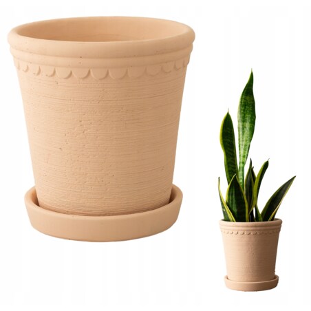 DONICZKA OSŁONKA podstawka betonowa beżowa na palmy aloes donica 19cm