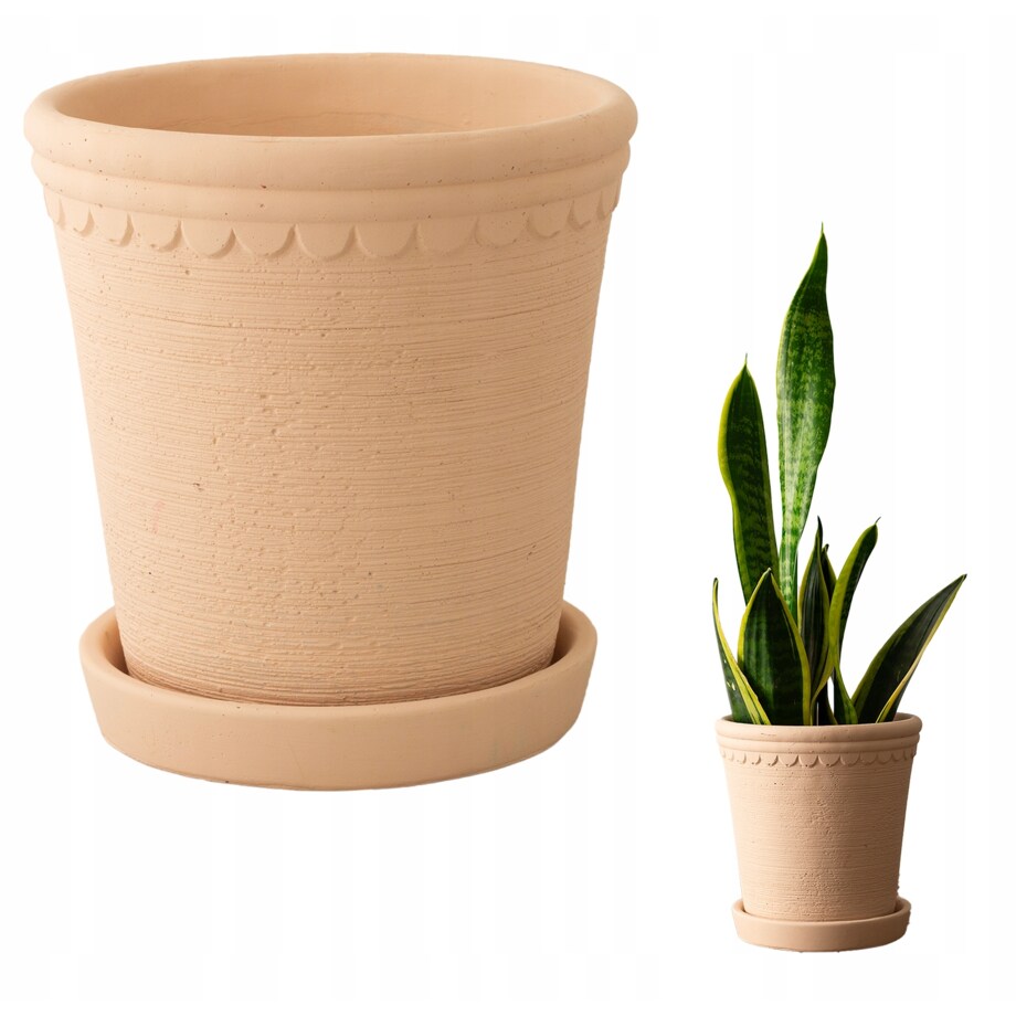 DONICZKA OSŁONKA podstawka betonowa beżowa na palmy aloes donica 19cm