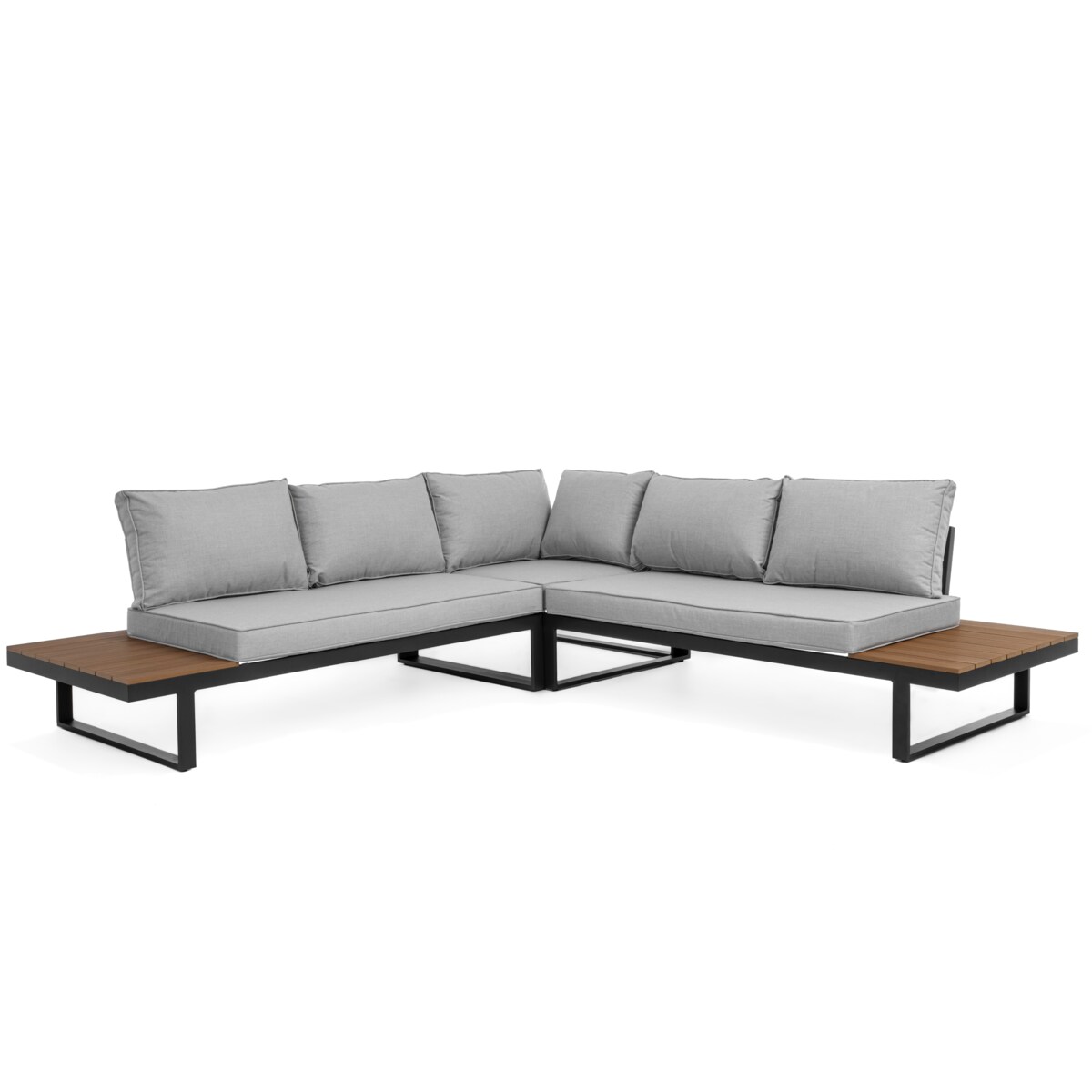 Meble ogrodowe narożnik nowoczesny aluminium MALE szare