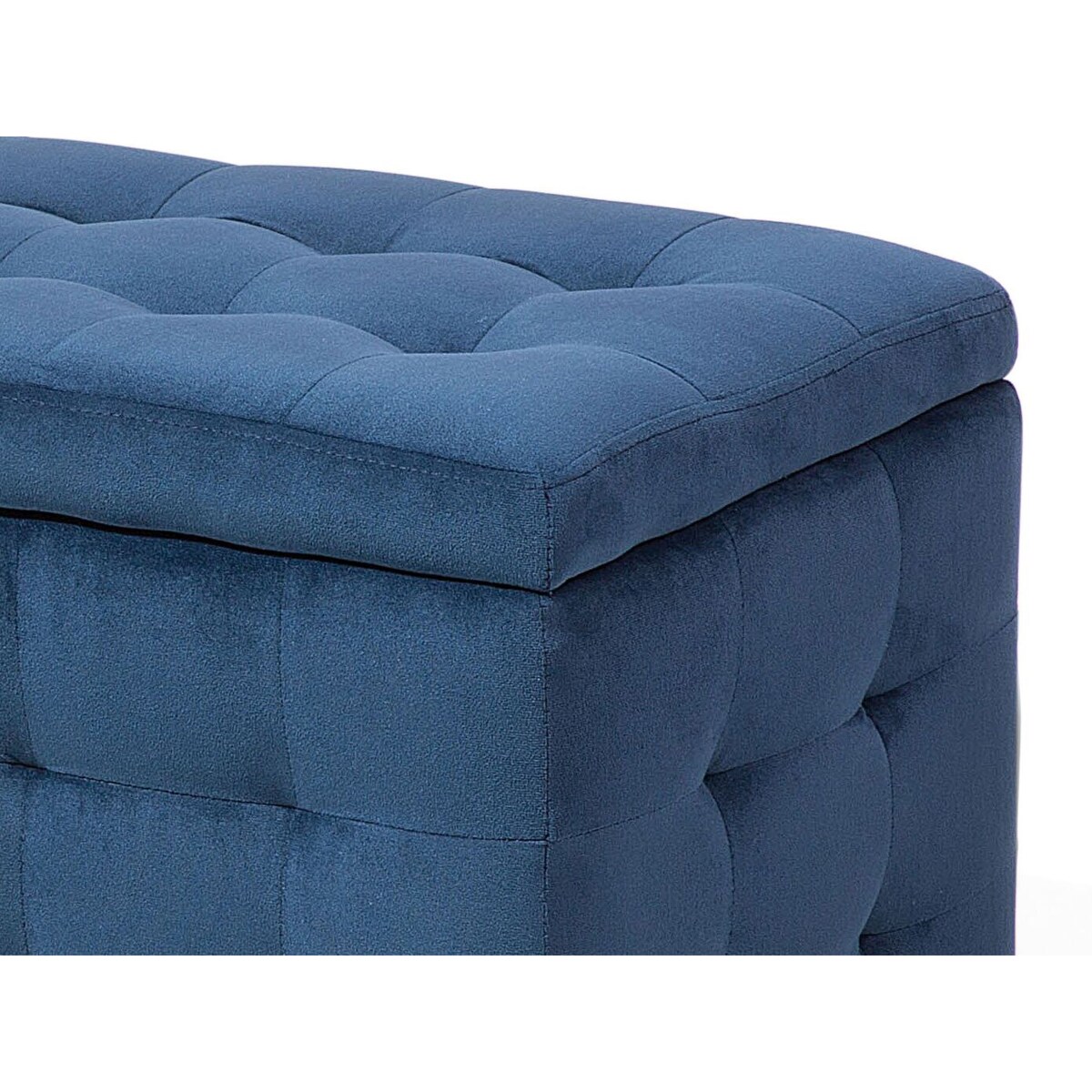 Puf ze schowkiem welurowy ciemnoniebieski MICHIGAN