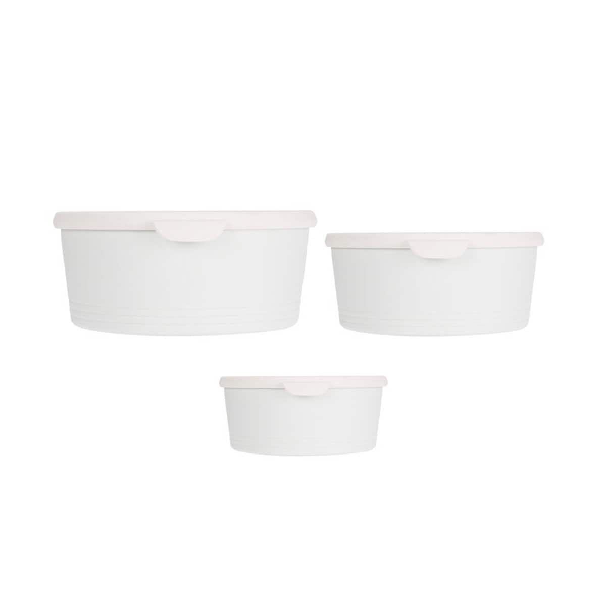 Pojemniki na żywność okrągłe z tworzywa sztucznego, 3 sztuki o różnej wielkości