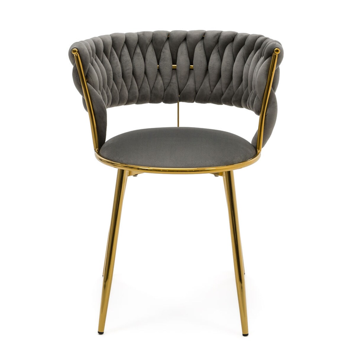 KRZESŁO TAPICEROWANE DO JADALNI SALONU WELUROWE NOWOCZESNE SZARE BAMBI