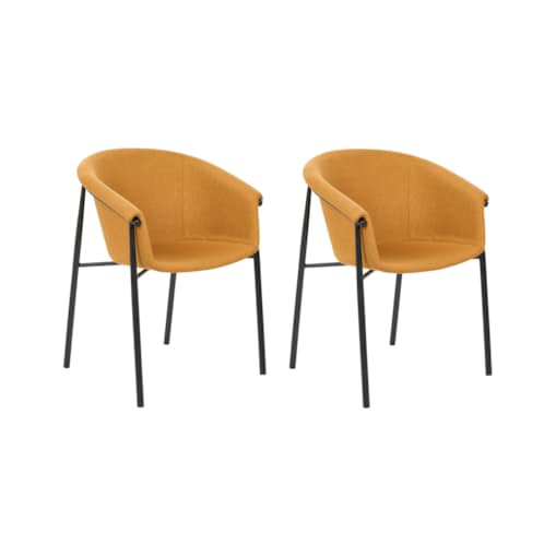 Zestaw 2 krzeseł do jadalni pomarańczowy AMES