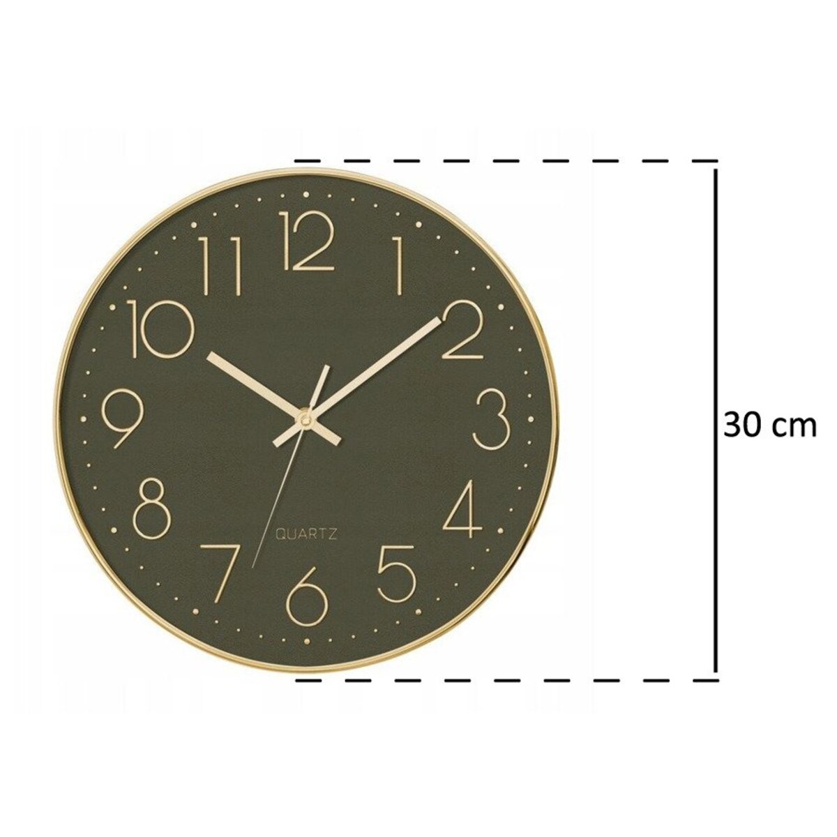 Zegar ścienny do sypialni, pokoju dziecięcego z cichym mechanizmem, Ø 30 cm