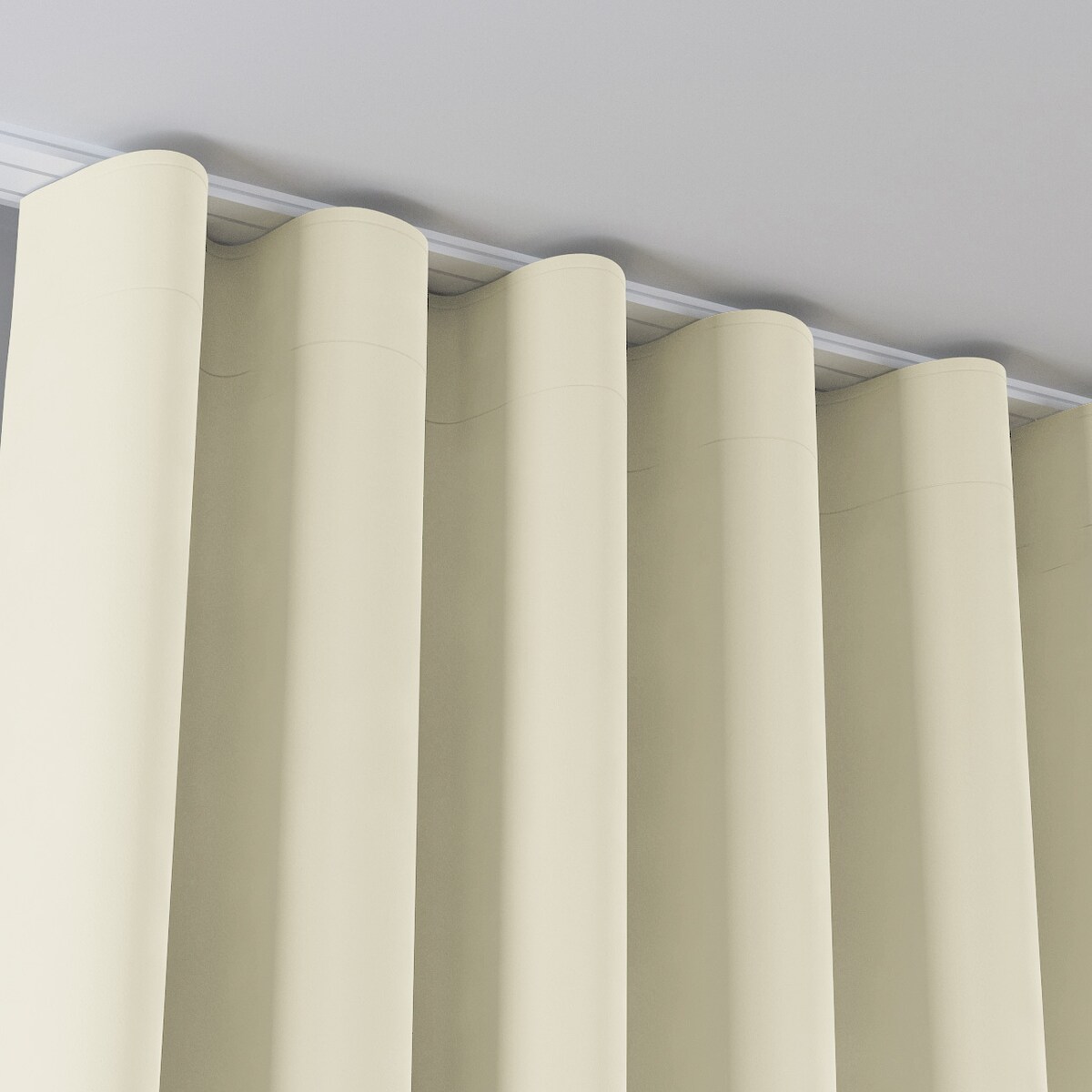 Zasłona na taśmie wave 130x245 kremowy