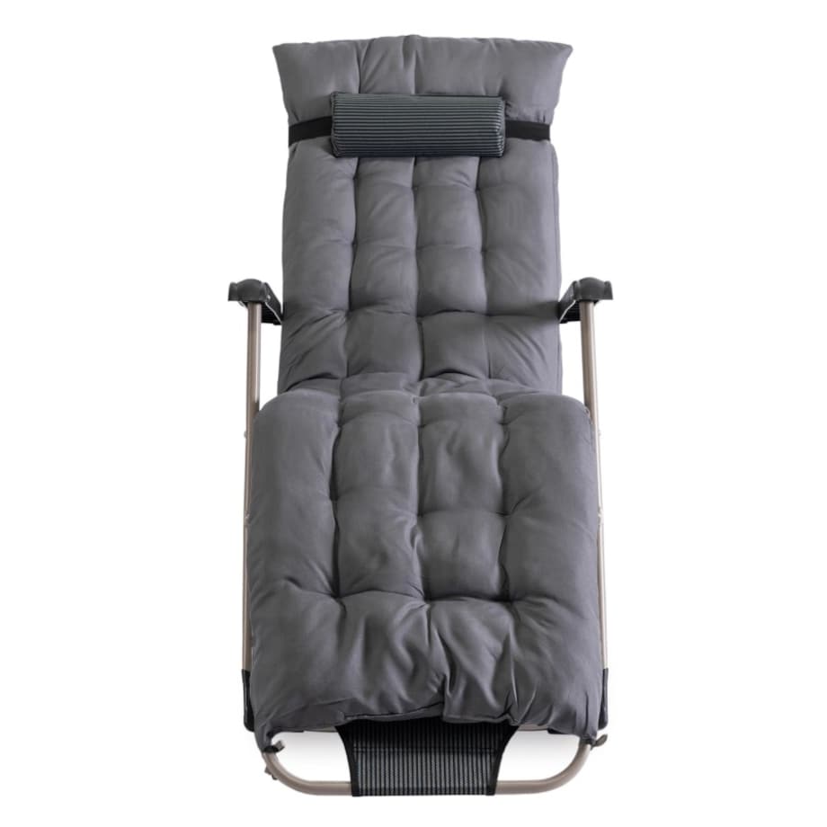 Leżak Rozkładany Ogrodowy Plażowy Turystyczny Leżanka EDISON szary