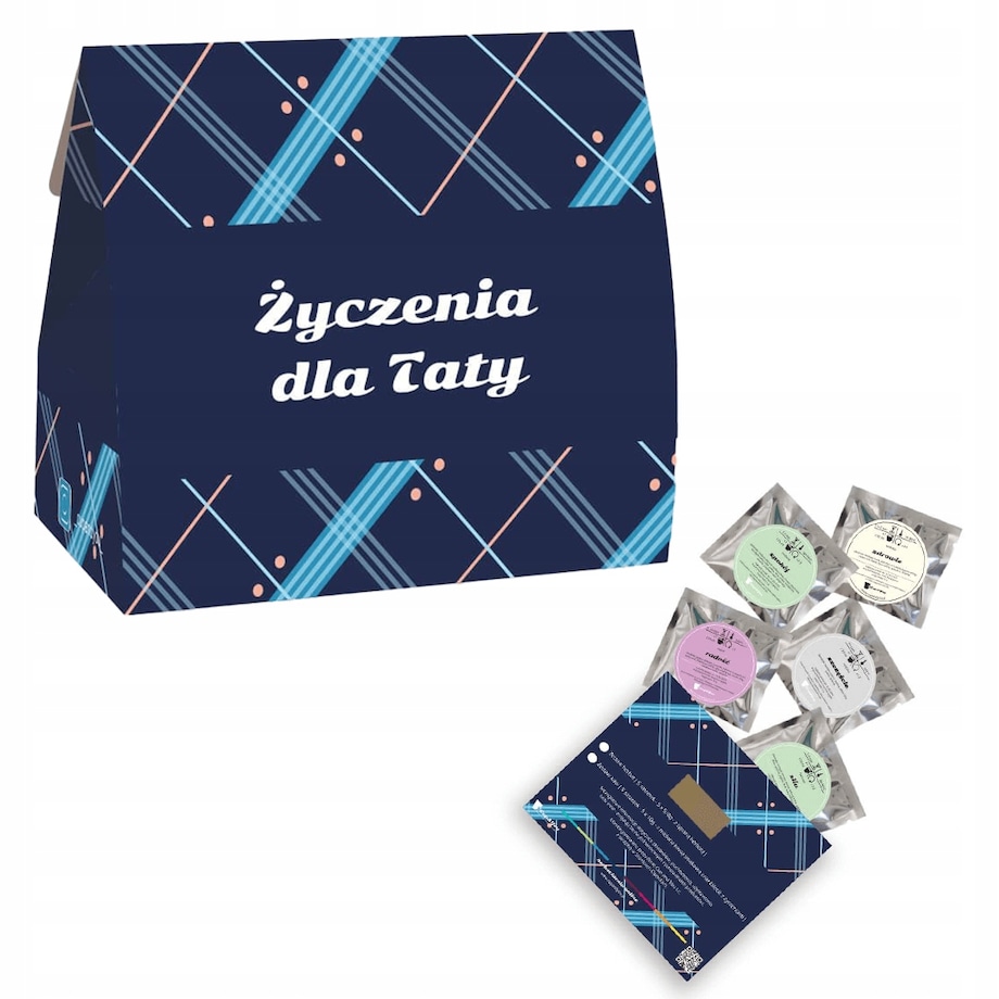 DROBNY ZESTAW PREZENTOWY UPOMINKOWY - 5 RÓŻNYCH HERBAT SYPANYCH W SASZETKACH PO 5G - PREZENT UPOMINEK DLA TATY TEŚCIA NA DZIEŃ OJCA URODZINY
