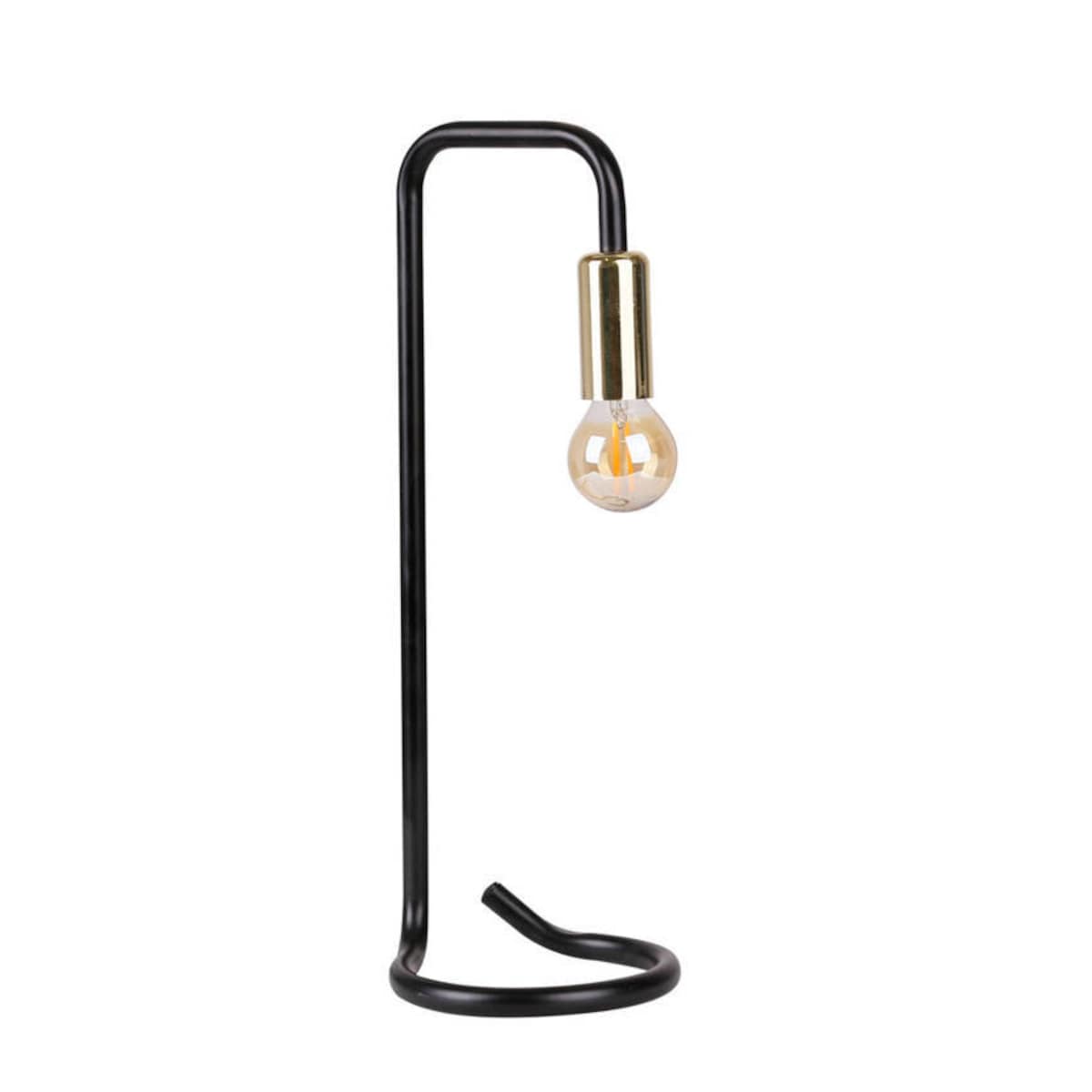 Minimalistyczna lampa stołowa Hera do gabinetu czarna złota