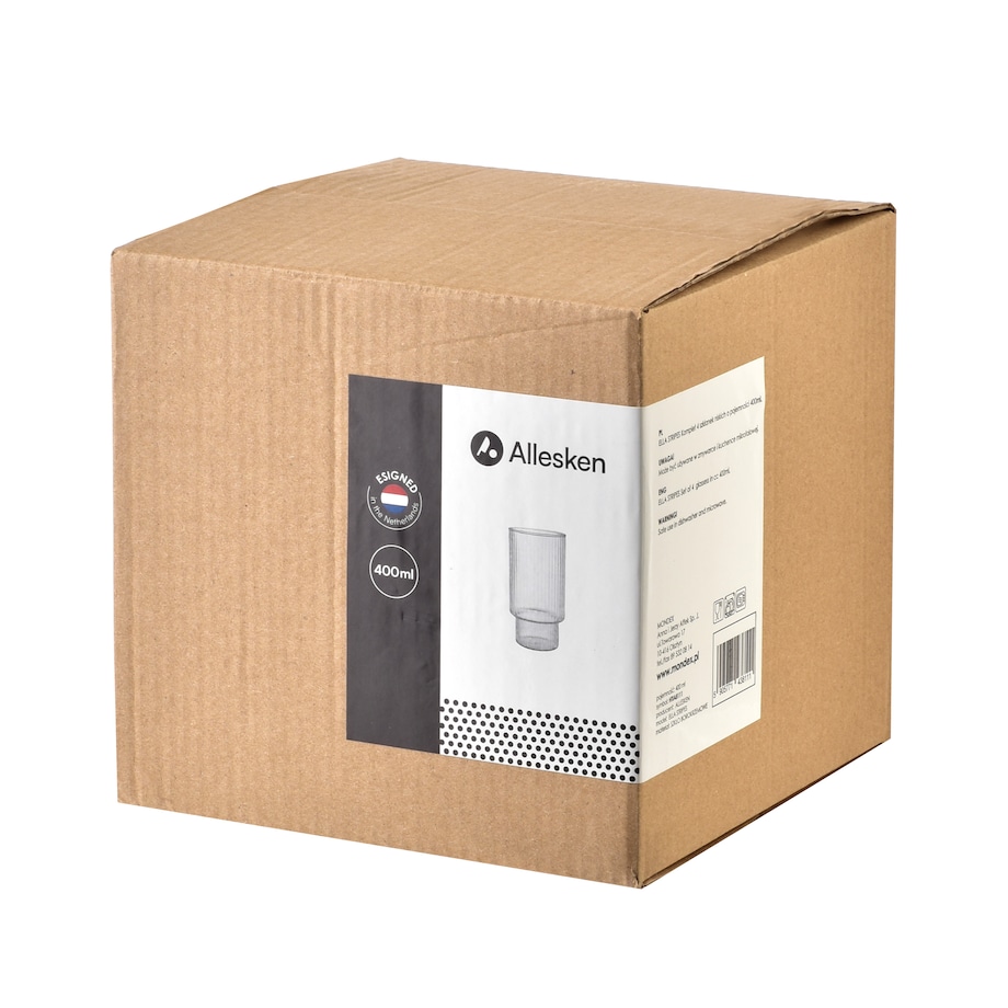 ELLA STRIPES Komplet 4 szklanek 400ml ze szkła borokrzemowego 7x5.6x14cm