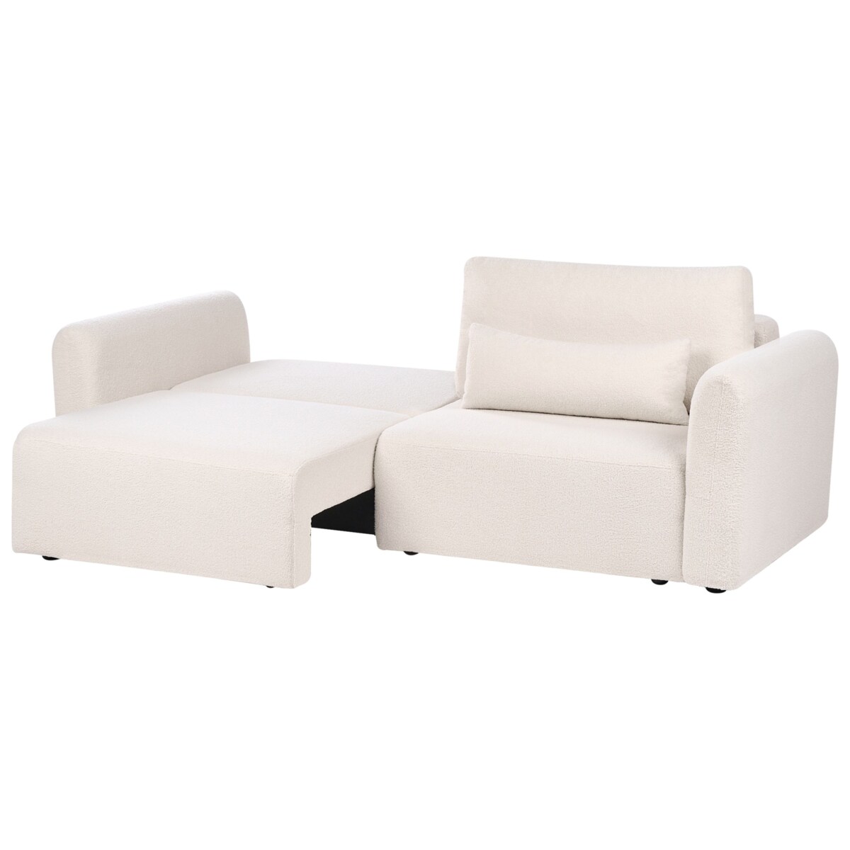 Sofa rozkładana dla 3 osób VAXHOLM Boucle Jasnobeżowy ze schowkiem