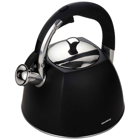 Czajnik stalowy z gwizdkiem 3.0L indukcja KLAUSBERG czarny matowy