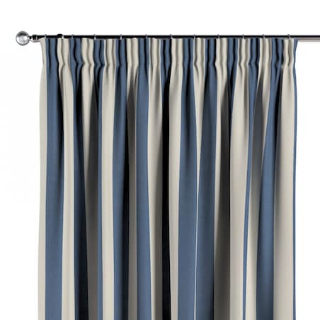 Zasłona na taśmie marszczącej 1 szt. 130x245 niebiesko-białe pionowe pasy (5,5cm)
