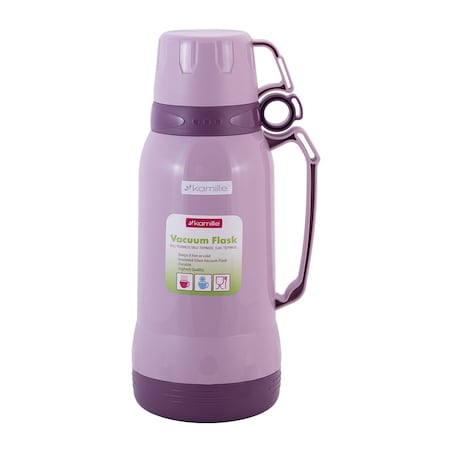 Termos ze szklanym wkładem uchwytem i kubeczkami 1.8L 3 kolory KAMILLE