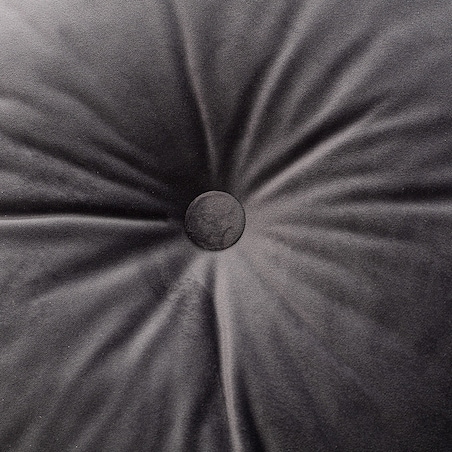 Poduszka okrągła z guzikiem, grafitowy szary, ⌀37 cm, Velvet