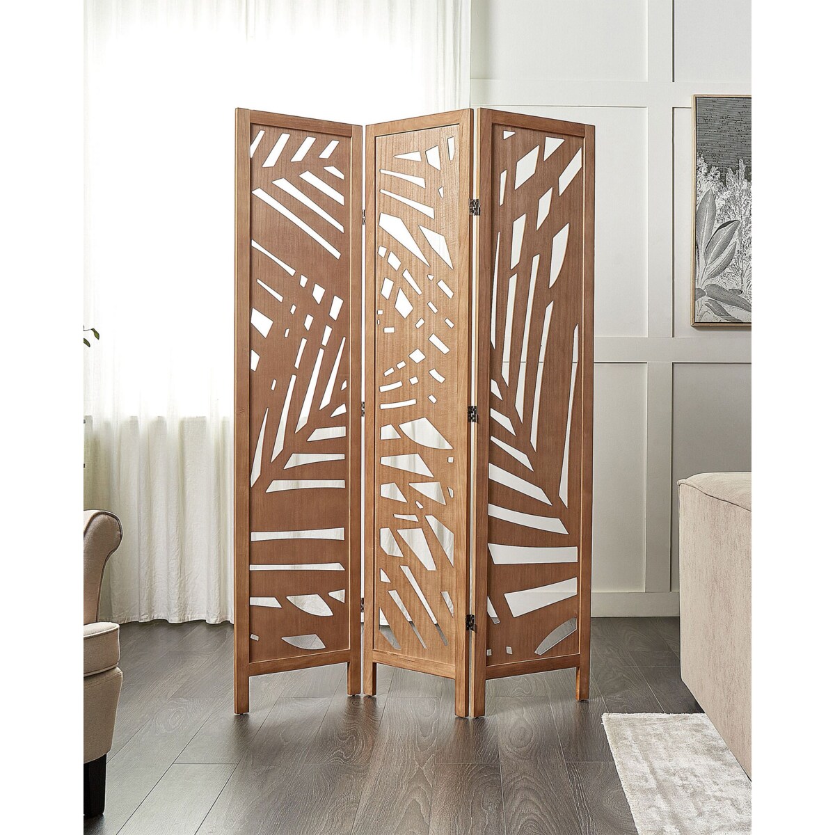 3-panelowy parawan pokojowy VERNAGO Jasnobrązowy 122 cm 170 cm