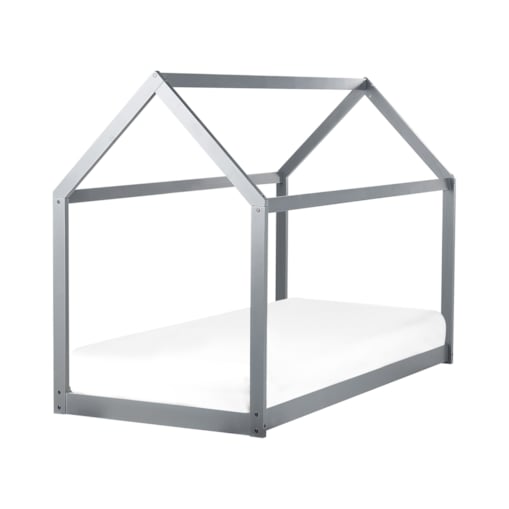 Łóżko dziecięce domek drewniane 90 x 200 cm szare TOSSE