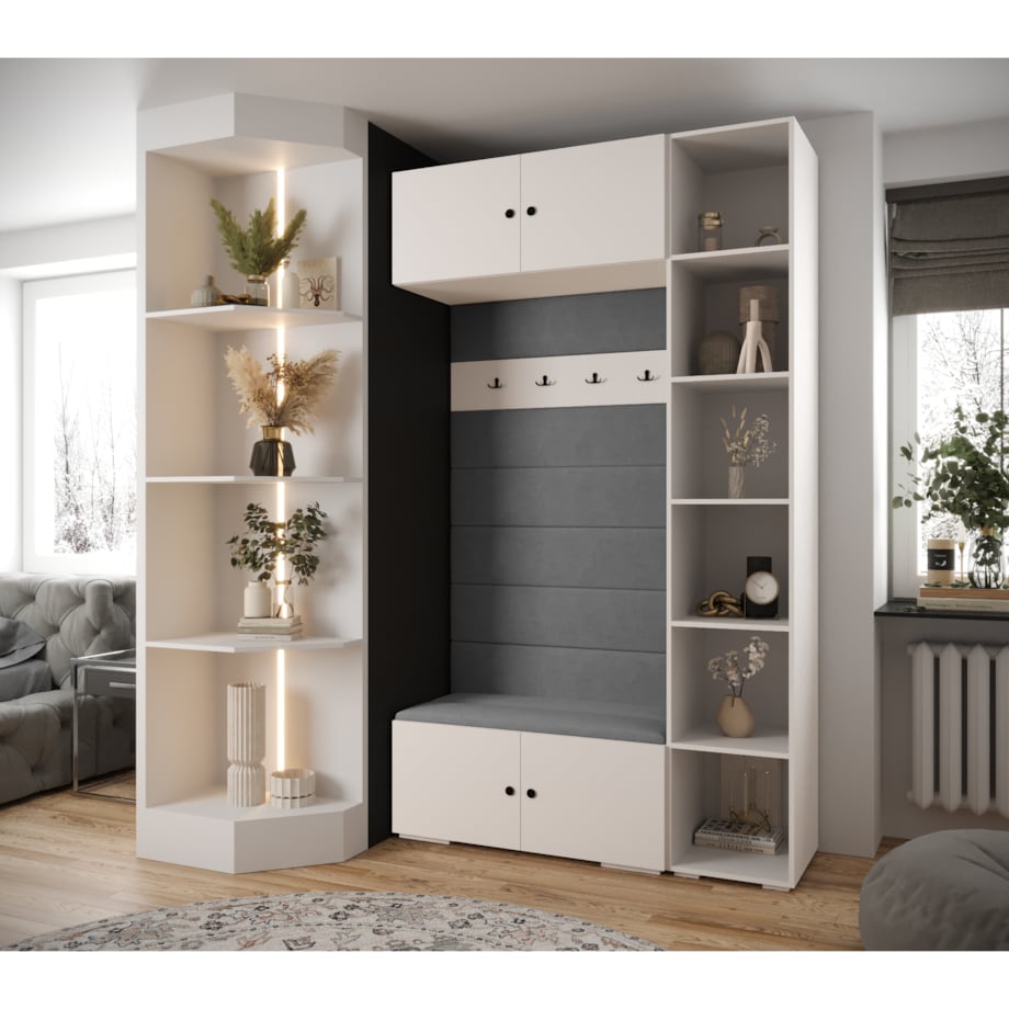 Garderoba do przedpokoju INOVA 2 Z20 biały+czarny+manila16