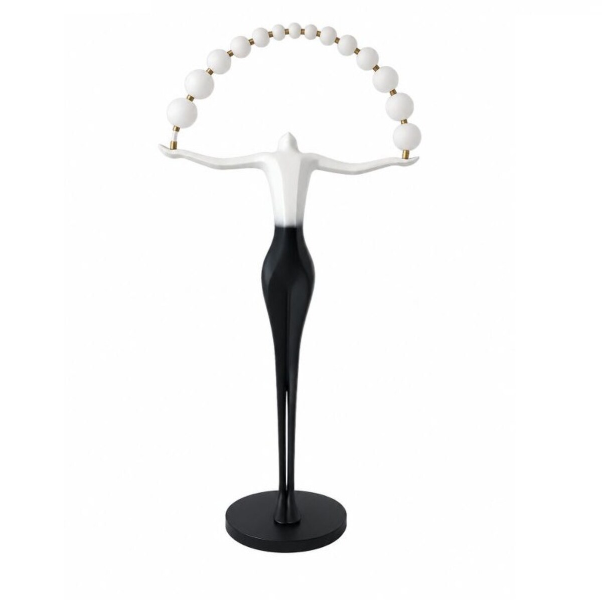 Czarna lampa podłogowa – rzeźba kobiety – designerska lampa do salonu – ELIO