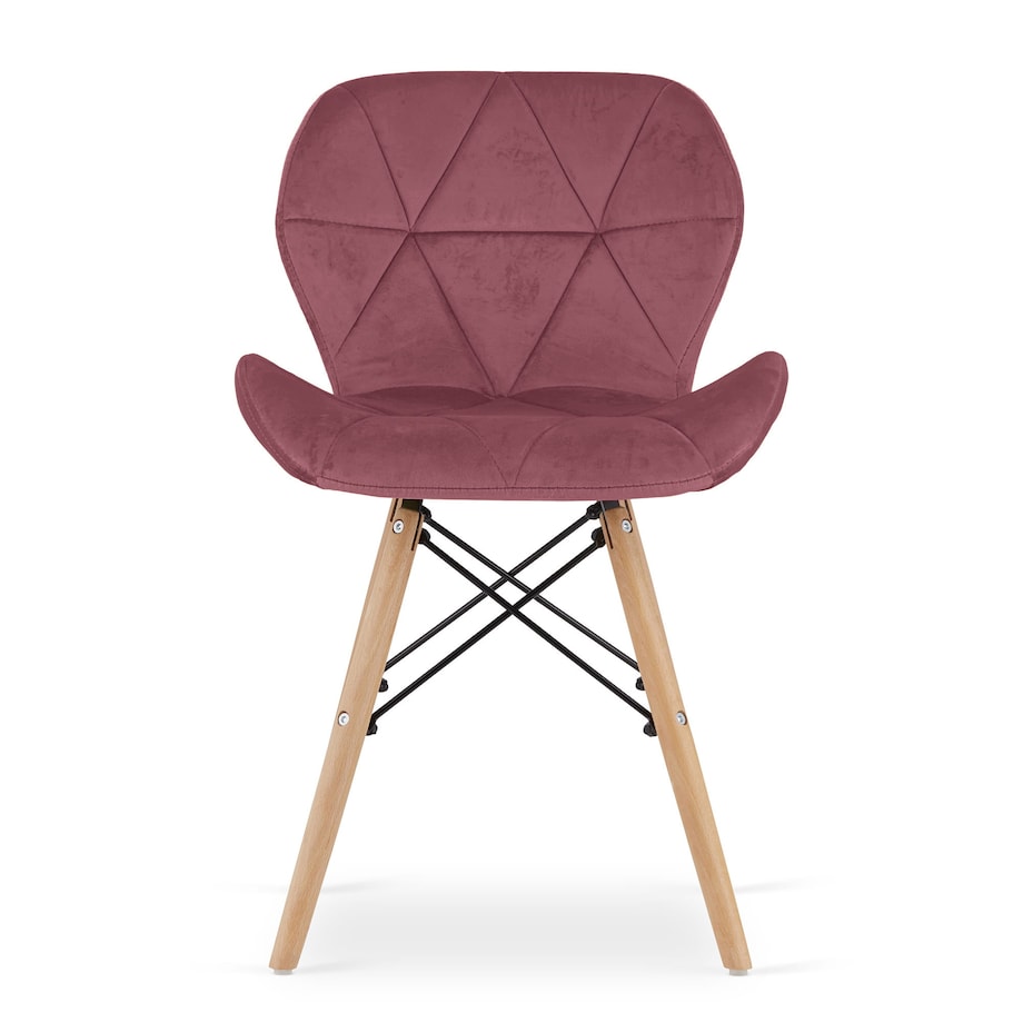 Krzesło Do Jadalni Kuchni Salonu Lago Aksamit - Ciemny Róż X 4